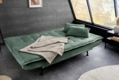 Modernes Schlafsofa JAZZ 190cm grün Cord 3-Sitzer Couch