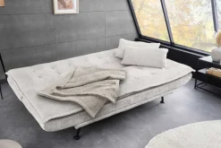 Modernes Schlafsofa JAZZ 190cm champagner beige Chenille 3-Sitzer Couch