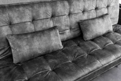 Modernes Schlafsofa JAZZ 190cm grau Samt 3-Sitzer Couch