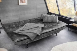 Modernes Schlafsofa JAZZ 190cm grau Samt 3-Sitzer Couch