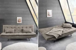 Modernes Schlafsofa JAZZ 190cm antik taupe Microfaser 3-Sitzer Couch