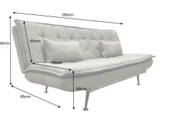 Modernes Schlafsofa JAZZ 190cm antik taupe Microfaser 3-Sitzer Couch