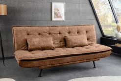 Modernes Schlafsofa JAZZ 190cm antik braun Microfaser 3-Sitzer Couch