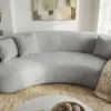 Modernes Sofa ATELIER 230cm grau Bouclé 3-Sitzer Couch inkl. Kissen