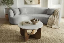 Modernes Sofa ATELIER 230cm grau Bouclé 3-Sitzer Couch inkl. Kissen