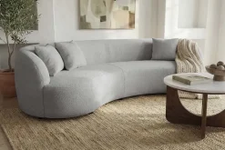 Modernes Sofa ATELIER 230cm grau Bouclé 3-Sitzer Couch inkl. Kissen