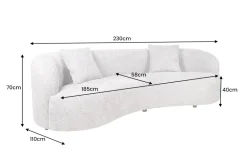 Modernes Sofa ATELIER 230cm beige Bouclé 3-Sitzer Couch inkl. Kissen