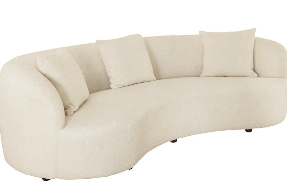 Modernes Sofa ATELIER 230cm beige Bouclé 3-Sitzer Couch inkl. Kissen