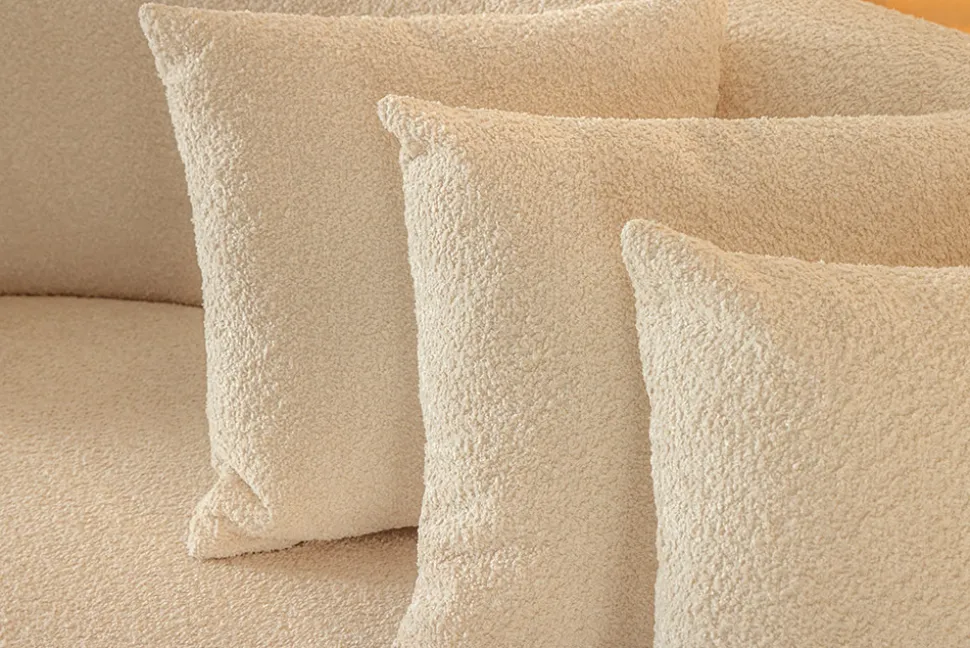Modernes Sofa ATELIER 230cm beige Bouclé 3-Sitzer Couch inkl. Kissen