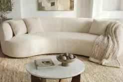 Modernes Sofa ATELIER 230cm beige Bouclé 3-Sitzer Couch inkl. Kissen