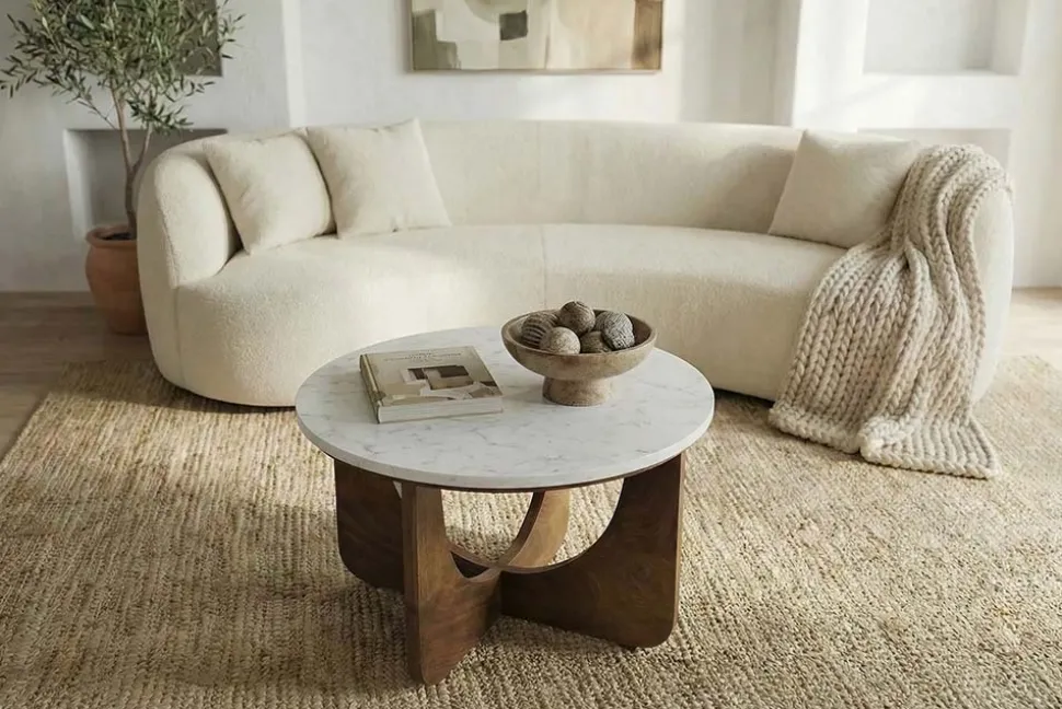 Modernes Sofa ATELIER 230cm beige Bouclé 3-Sitzer Couch inkl. Kissen