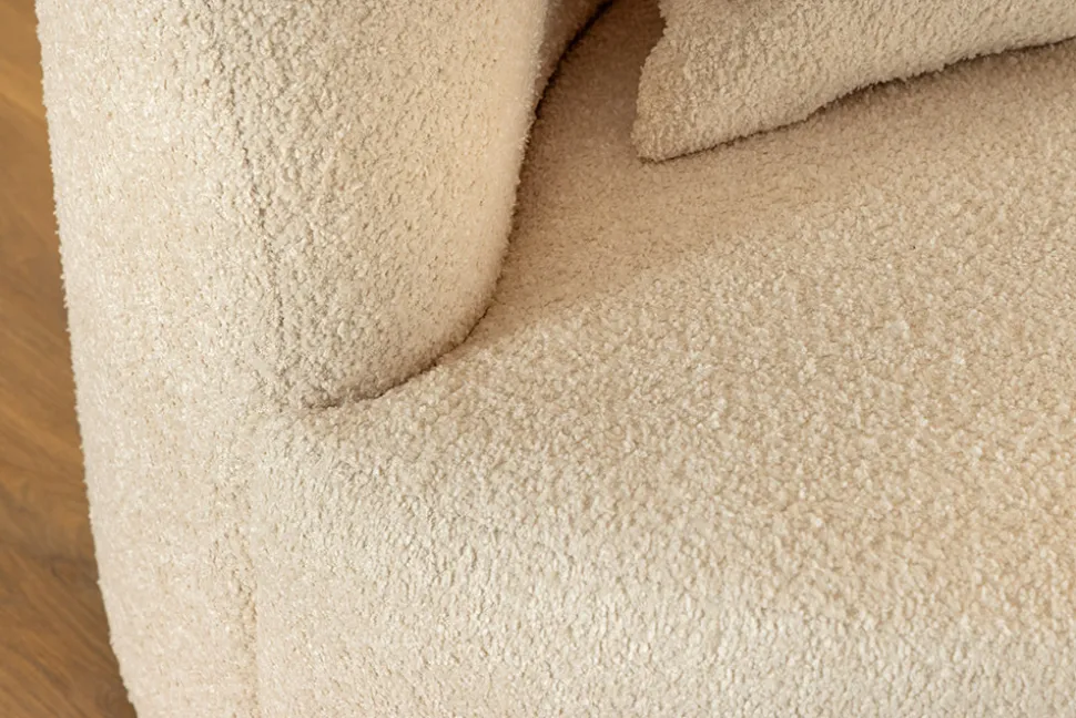 Modernes Sofa ATELIER 230cm beige Bouclé 3-Sitzer Couch inkl. Kissen