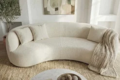 Modernes Sofa ATELIER 230cm beige Bouclé 3-Sitzer Couch inkl. Kissen