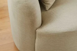 Modernes Sofa ATELIER 230cm beige Samt 3-Sitzer Couch inkl. Kissen