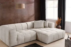 Modernes Sofa ZERO GRAVITY 240cm beige Cord 3-Sitzer Couch