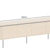 Modernes TV-Board ATELIER 200cm natur Eiche schwarz Metall Lowboard