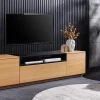 Modernes TV-Board LOFT 160cm natur schwarz drei Fächer mit Schublade