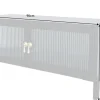 Modernes TV-Lowboard AMSTERDAM 90cm schwarz gold Riffelglas Metall Vitrine Schrank