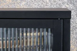 Modernes TV-Lowboard AMSTERDAM 90cm schwarz gold Riffelglas Metall Vitrine Schrank