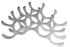 Modernes Weinregal FLAME 48cm silber für 10 Flaschen Flaschenhalter