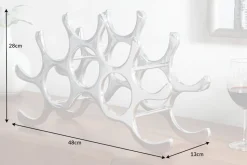 Modernes Weinregal FLAME 48cm silber für 10 Flaschen Flaschenhalter