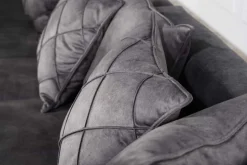 Modernes XXL Ecksofa DECADENCIA 320cm dunkelgrau Samt Bigsofa inkl. Kissen