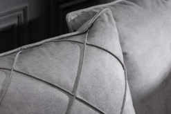 Modernes XXL Ecksofa DECADENCIA 320cm silbergrau Samt Bigsofa inkl. Kissen