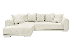 Modernes XXL Ecksofa DECADENCIA 320cm beige Samt Bigsofa inkl. Kissen