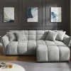 Modernes XXL Sofa CLOUD 260cm grau Bouclé Bigsofa Federkern inkl. Kissen