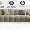 Modernes XXL Sofa CLOUD 260cm champagner greige Bouclé Bigsofa Federkern inkl. Kissen