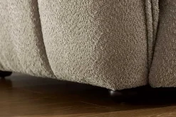Modernes XXL Sofa CLOUD 260cm champagner greige Bouclé Bigsofa Federkern inkl. Kissen