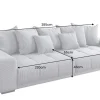 Modernes XXL Sofa ELEGANCIA 285cm champagner beige Cord inklusive Kissen Bigsofa