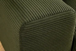Modernes XXL Sofa ELEGANCIA 285cm grün Cord Federkern inklusive Kissen Bigsofa