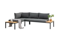 Modulare Garten Sitzgruppe ORLANDO LOUNGE 240cm anthrazit Aluminium wetterfest inkl. Kissen