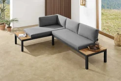Modulare Garten Sitzgruppe ORLANDO LOUNGE 240cm anthrazit Aluminium wetterfest inkl. Kissen