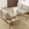 Modulare Garten Sitzgruppe ORLANDO LOUNGE 240cm champagner greige Aluminium wetterfest inkl. Kissen