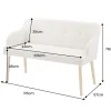Nordische Sitzbank SCANDINAVIA MEISTERSTÜCK 115cm beige natur Massivholz mit Armlehne