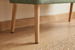 Nordische Sitzbank SCANDINAVIA MEISTERSTÜCK 115cm salbei natur Massivholz mit Armlehne