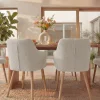 Nordischer Stuhl SCANDINAVIA MEISTERSTÜCK beige natur Strukturstoff Massivholzbeine