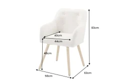 Nordischer Stuhl SCANDINAVIA MEISTERSTÜCK beige natur Strukturstoff Massivholzbeine