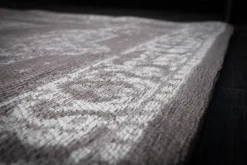 Orientalischer Baumwoll-Teppich PURE UNIQUE XXL 350x240cm antik-hellgrau geometrische Muster
