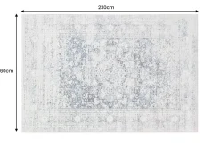 Orientalischer Teppich OLD MARRAKESCH 230x160cm grau blau Flachgewebe Used Look