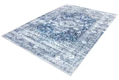 Orientalischer Teppich OLD MARRAKESCH 230x160cm grau blau Flachgewebe Used Look