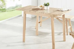 Outdoor Balkontisch BALI 110cm natur hell Akazienholz ausklappbar wetterfest