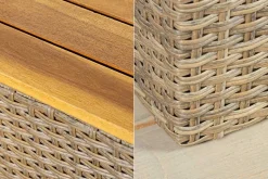 Outdoor Garten XXL Lounge-Set MONACO MODULAR 230cm natur beige Sitzecke inkl. Kissen und Tisch