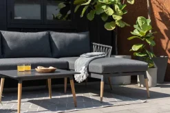 Outdoor Gartenlounge IPANEMA 240cm anthrazit Aluminium Teakholz wetterfest