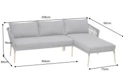 Outdoor Gartenlounge IPANEMA 240cm anthrazit Aluminium Teakholz wetterfest