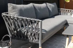 Outdoor Gartenlounge IPANEMA 240cm anthrazit Aluminium Teakholz wetterfest