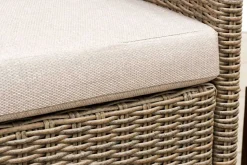Outdoor Garten-Lounge MONACO 190cm natur Polyrattan Sitzecke inkl. Kissen wetterfest