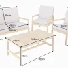 Outdoor Garten-Sitzgruppe BALI 110cm natur beige Akazie Massivholz wetterfest